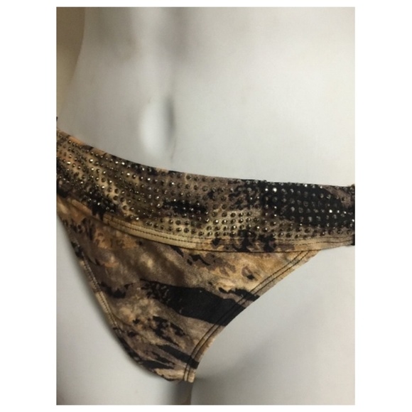 Stud Embellished Bandeau Hipster Bikini Swimsuit L - Picture 7 of 8